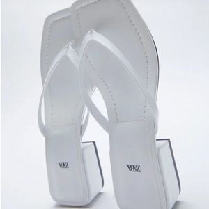 Zara square toe heeled sandals